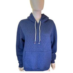 Marine Layer Blue Quilted Hoodie Sweatshirt XL with Kangaroo Pocket Good Con